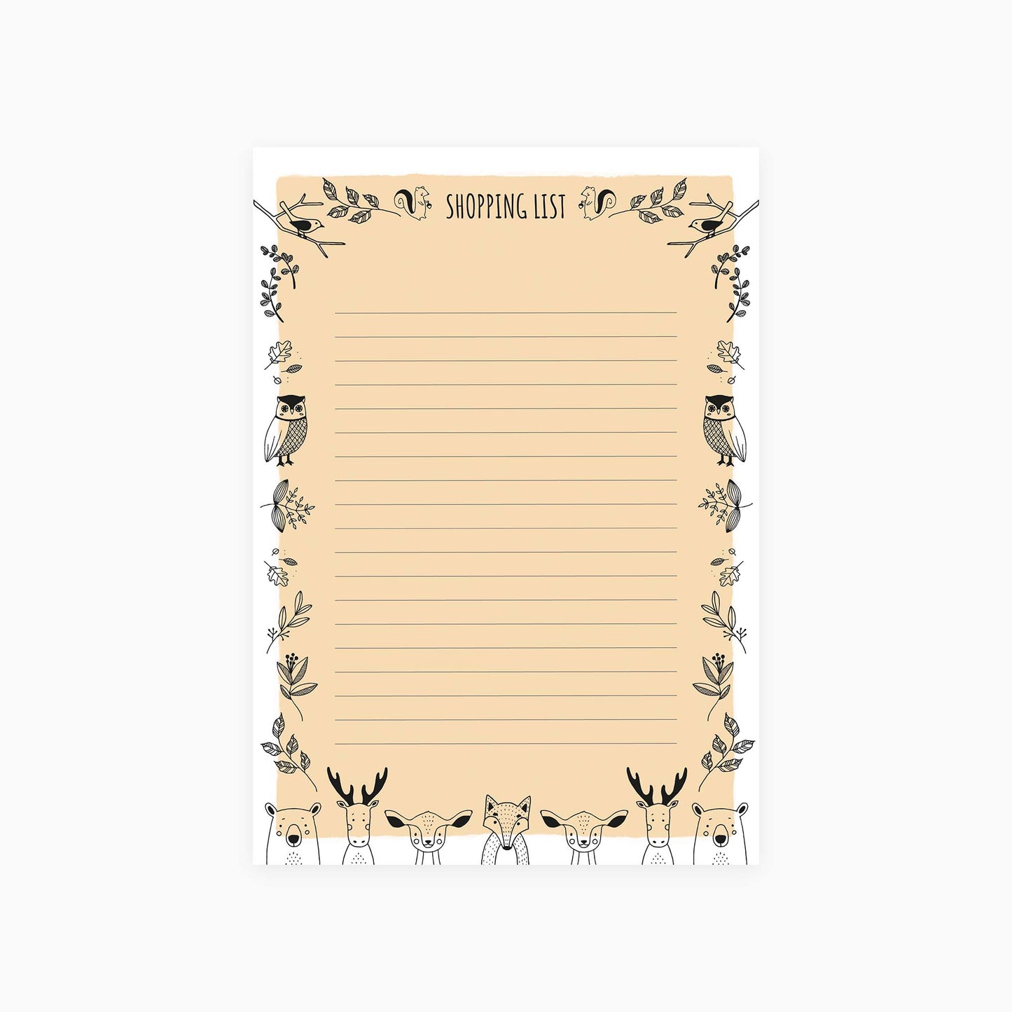 Woodland Shopping List Notepad