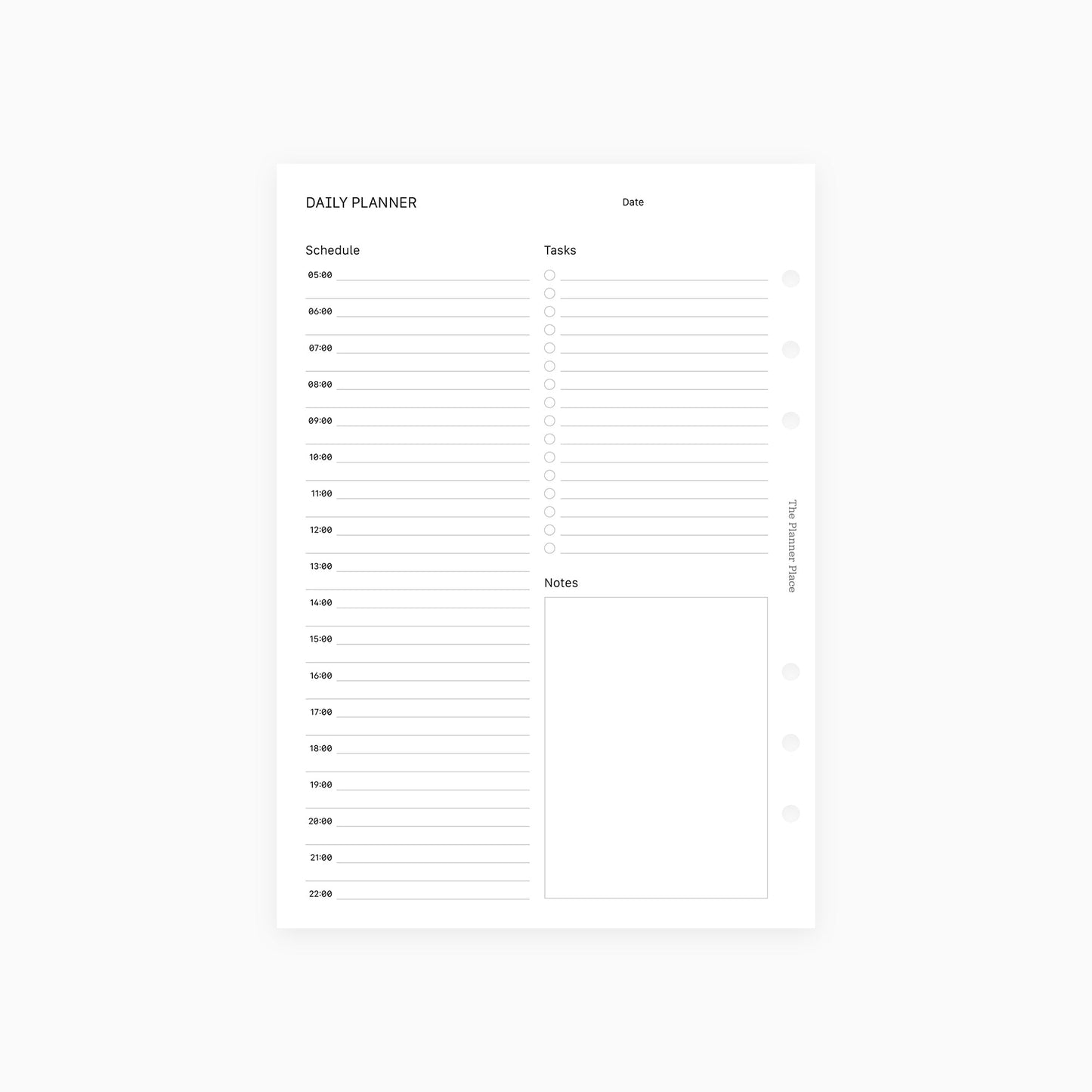 Daily Schedule & To Do List A5 Inserts