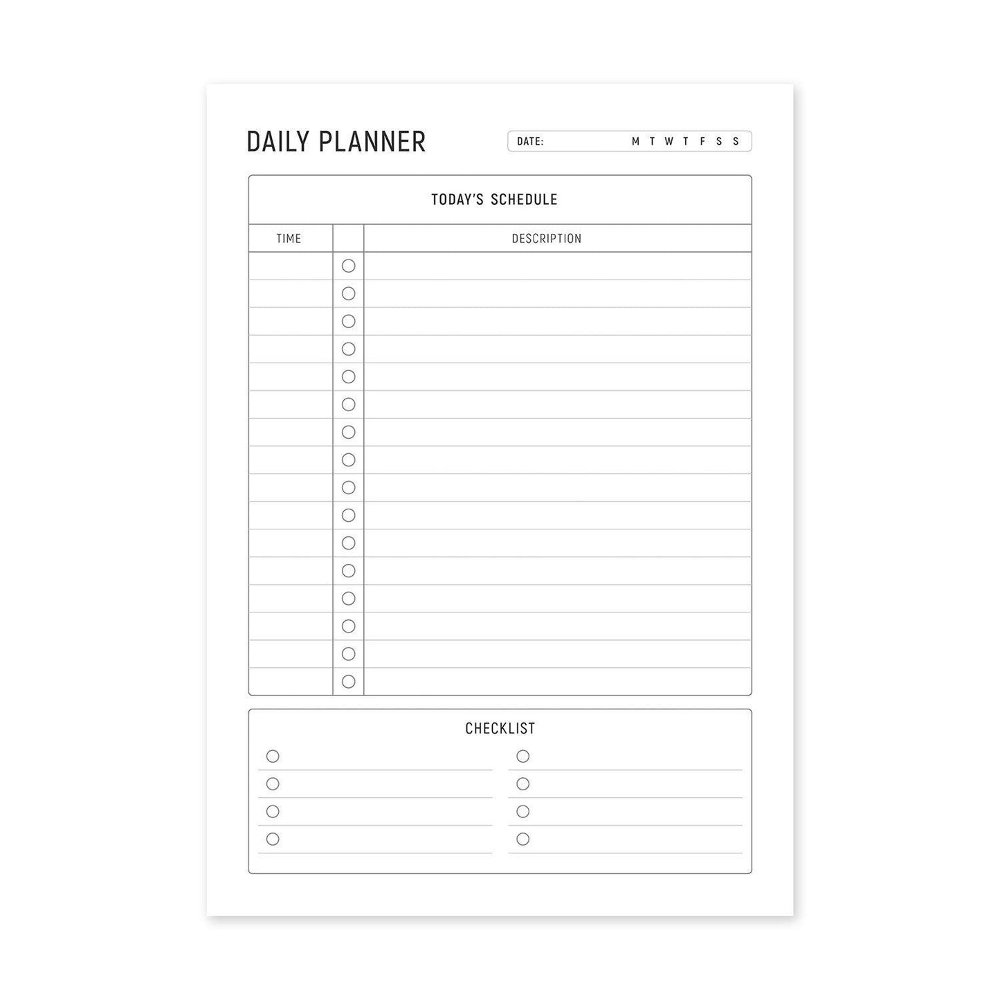 A5 Daily Planning Pad - White, Portrait – Dotgrid - Dotgrid