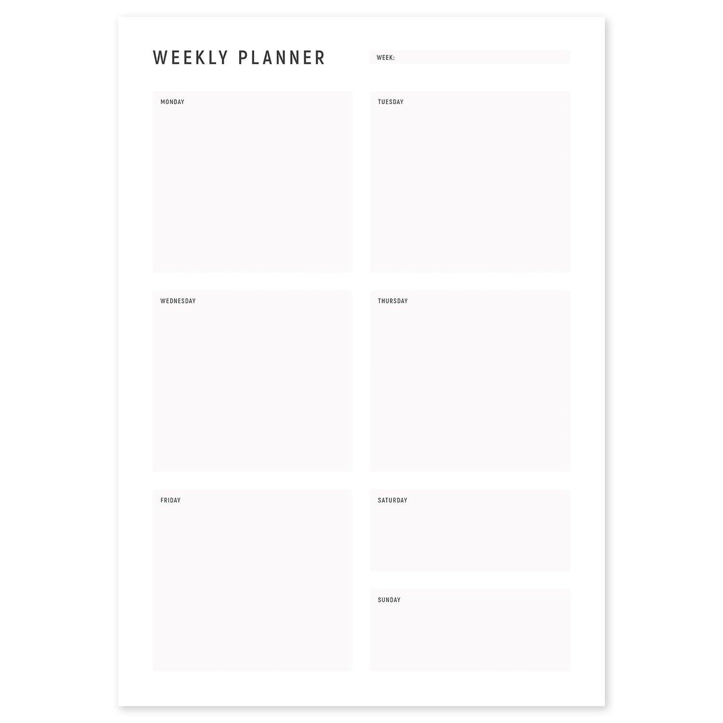 A4 Weekly Planning Pad - Grey, Portrait - Dotgrid