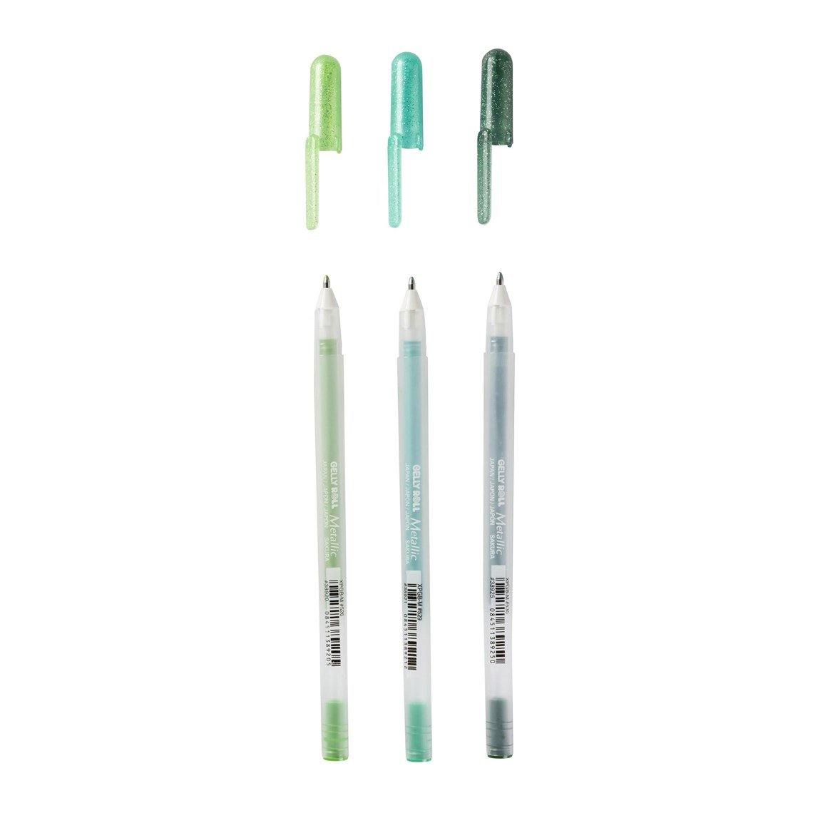 Sakura Gelly Roll Gel Pens - Metallic Forest, 3 Pack - Dotgrid