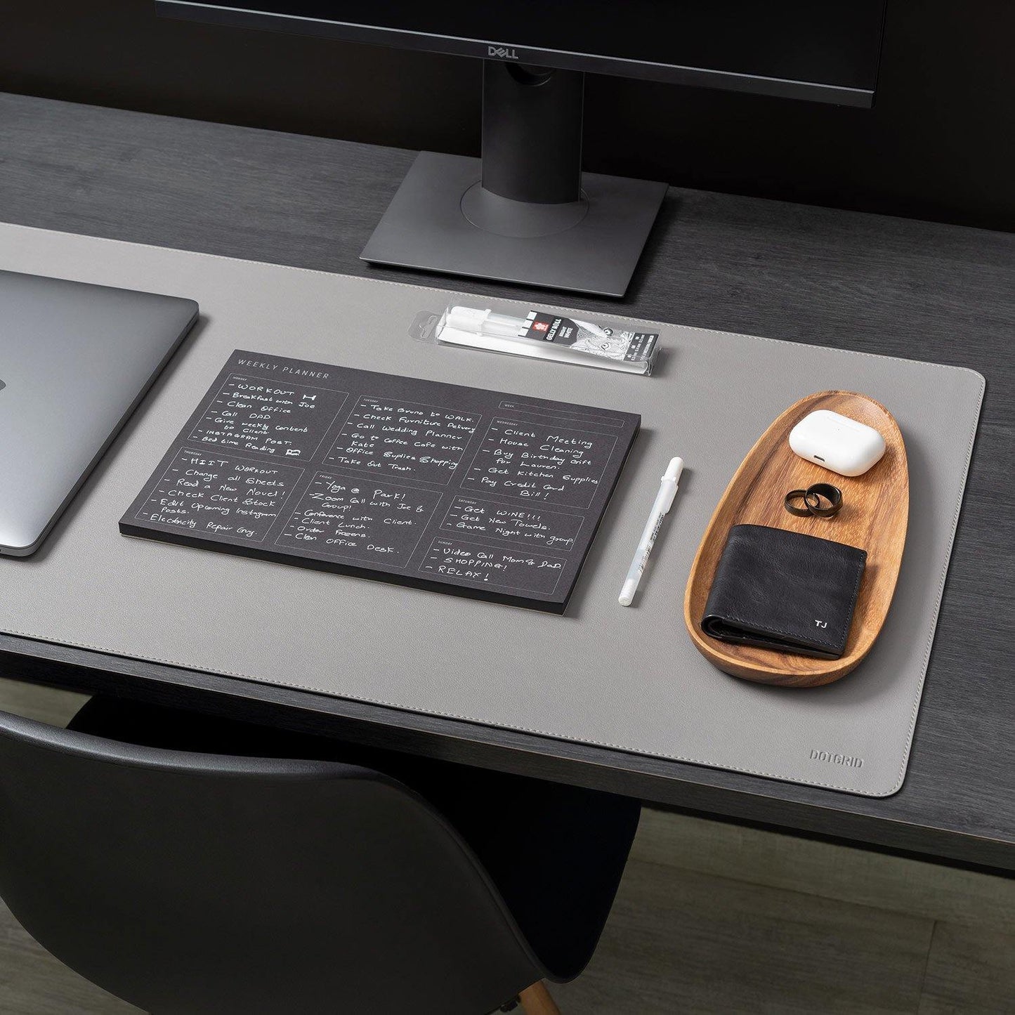 A4 Weekly Planning Pad - Silver/Black, Landscape - Dotgrid