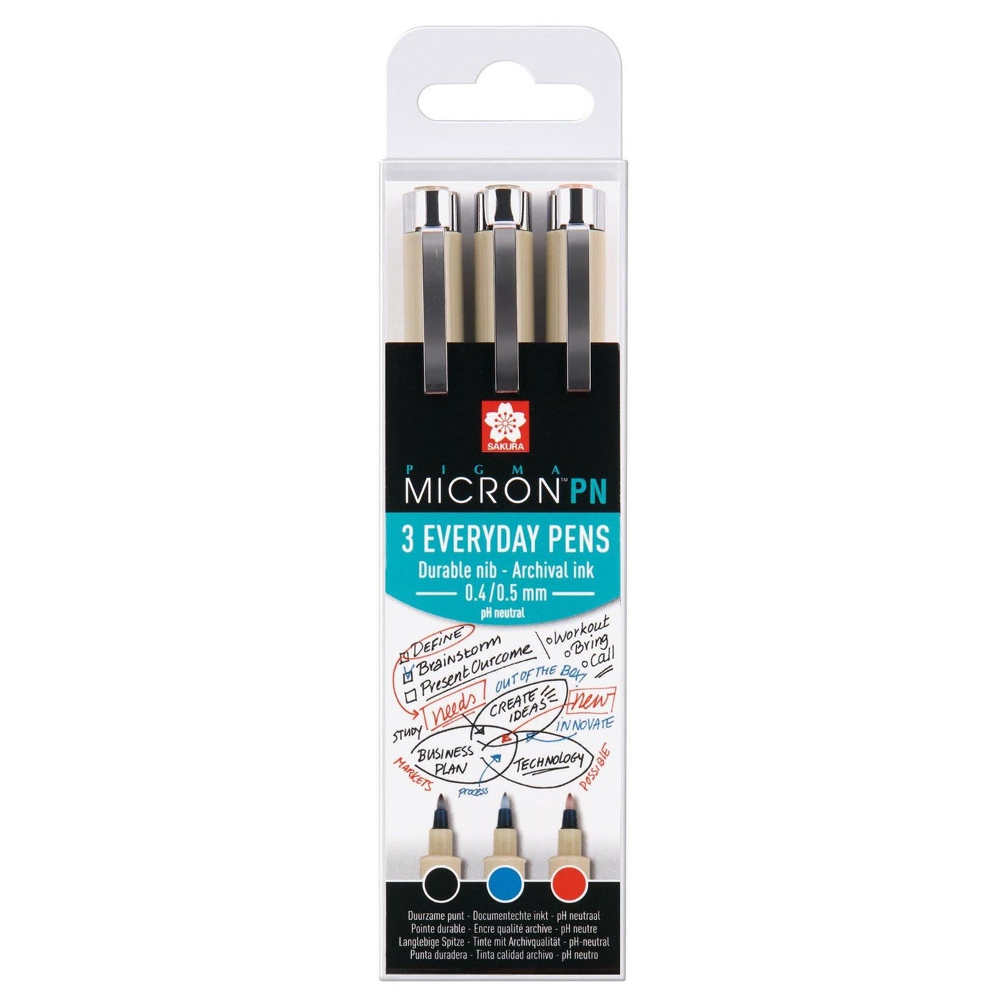 Sakura Pigma Micron PN Pens - Office Set, 3 Pack - Dotgrid