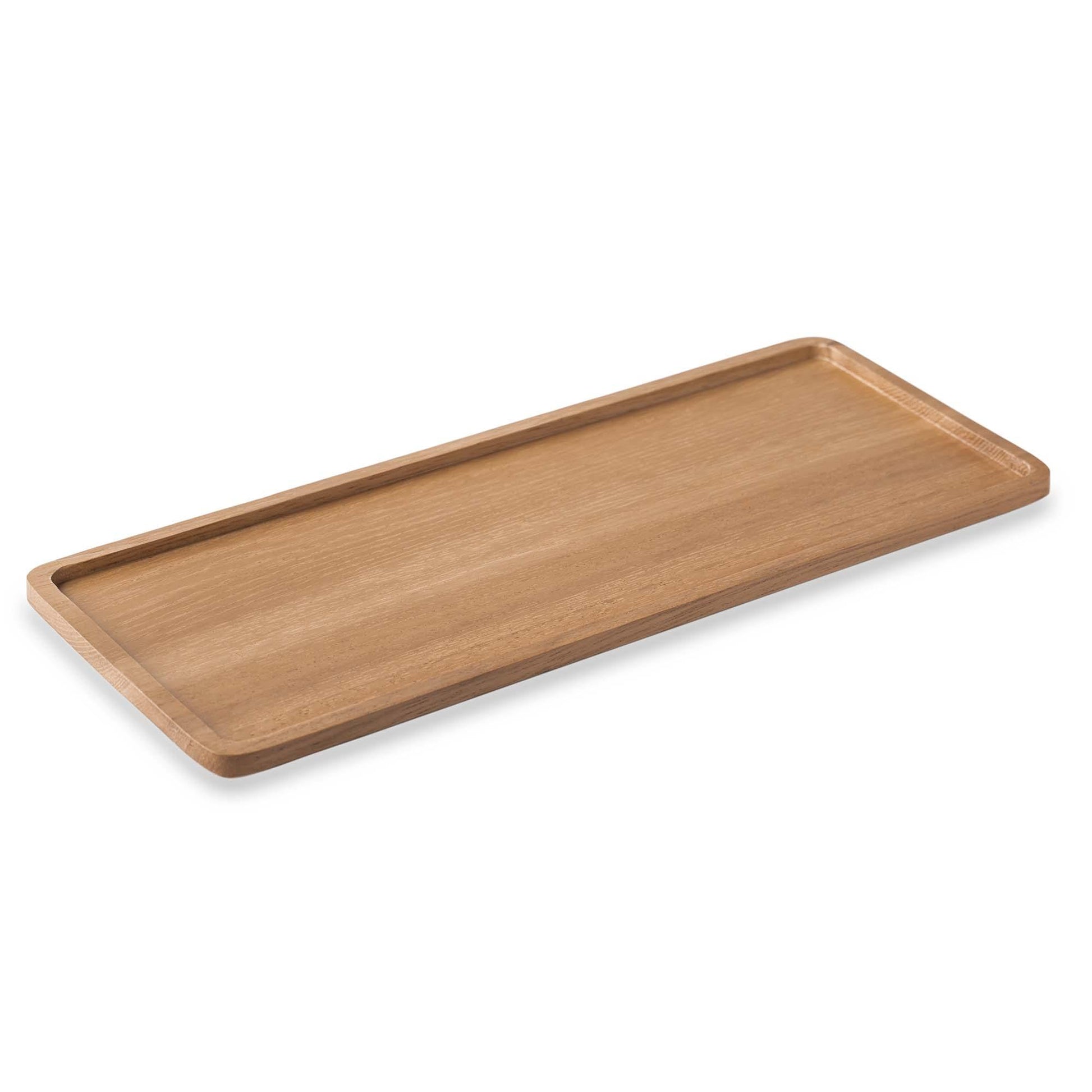Slim Rectangular Acacia Wood Catchall Desk Tray - Dotgrid