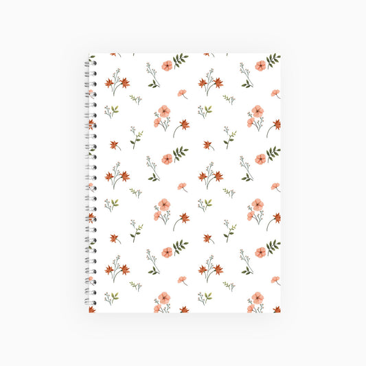 Small Flowers Notebook (White)