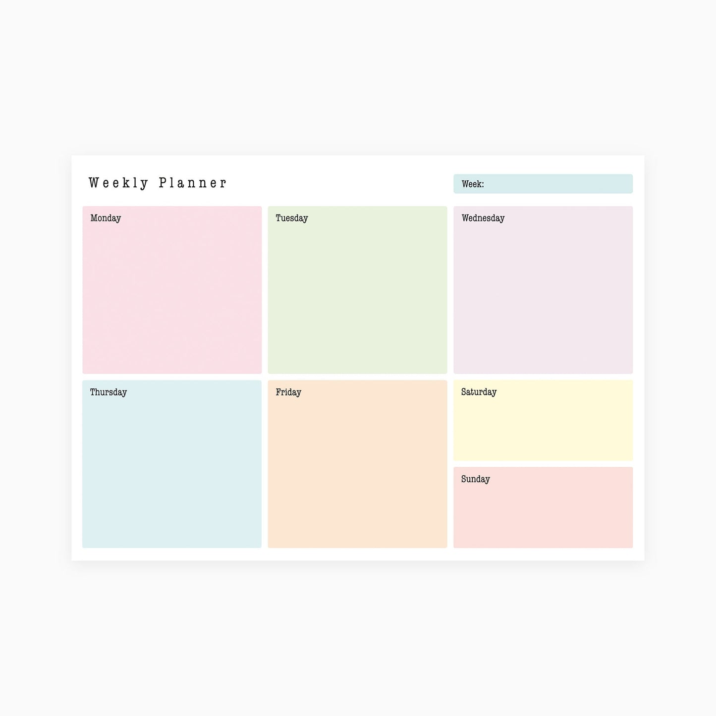 Grid Weekly Planner (Pastel)