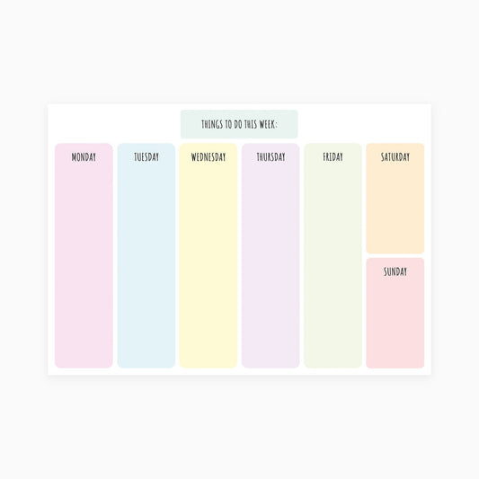 Things To Do This Week Planner (Pastel)