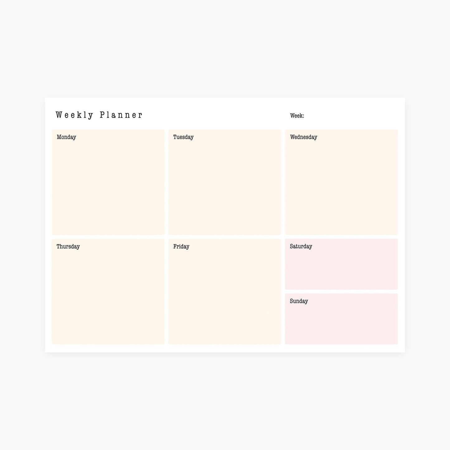 Grid Weekly Planner (Seashell Nude)