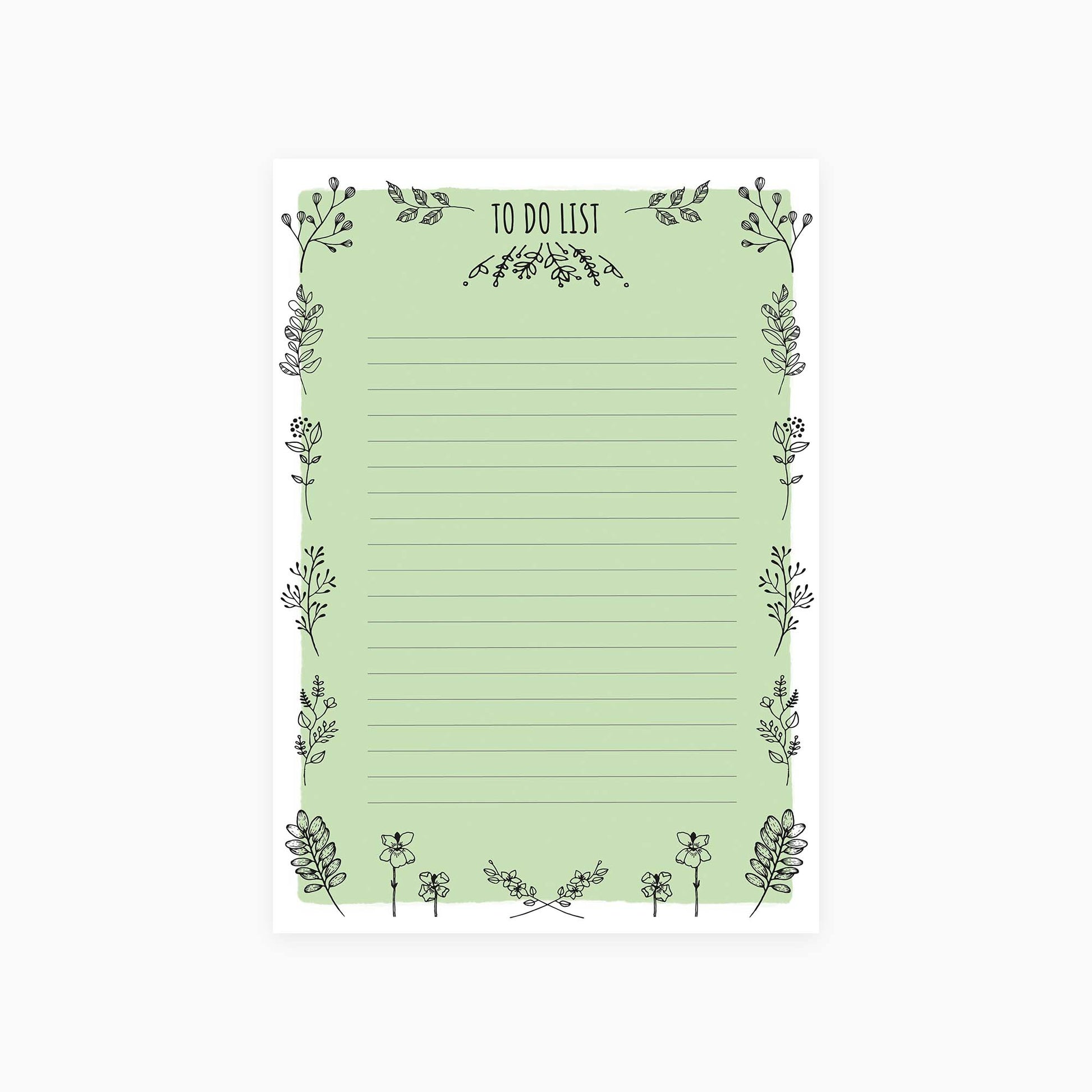 Foliage To Do List Notepad | Lined Notepad – Dotgrid