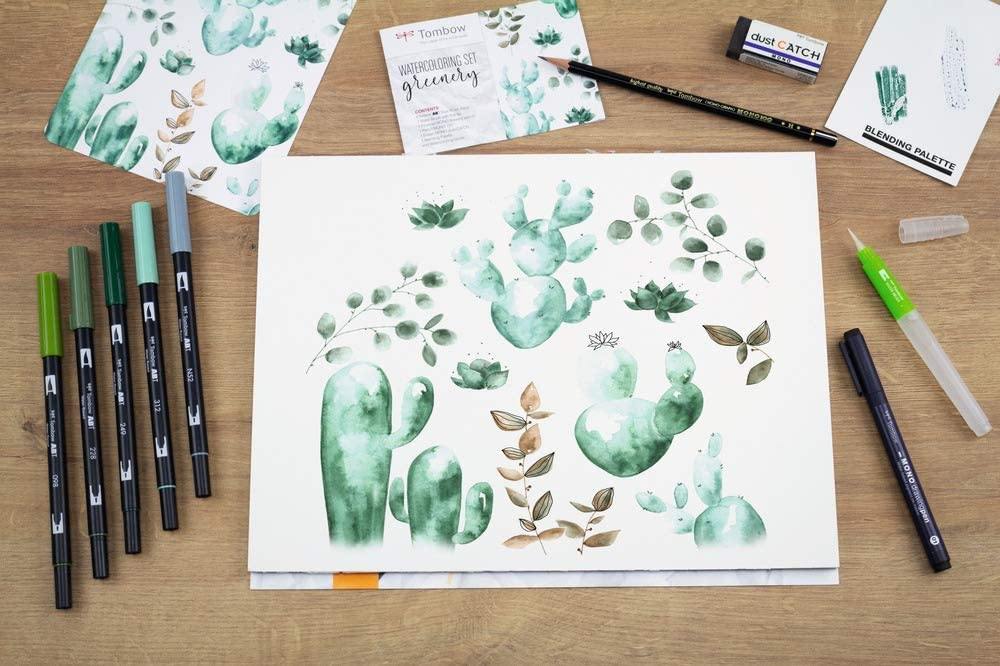 Tombow Watercolour Set - Greenery - Dotgrid