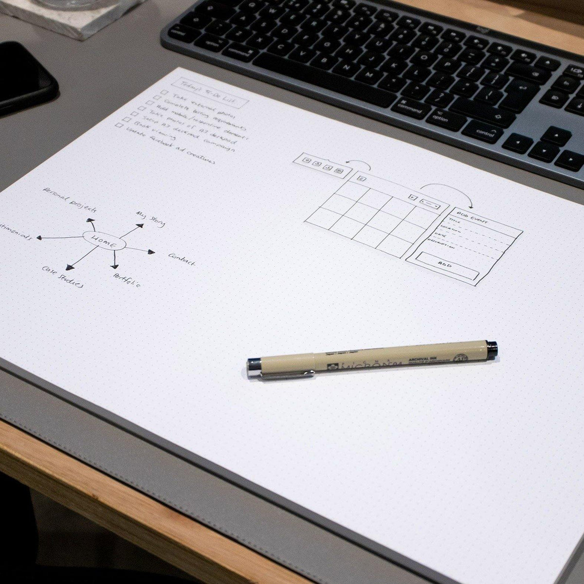 A3 Dot Grid Deskpad with 50 Tear-Off Dotted Sheets – Dotgrid