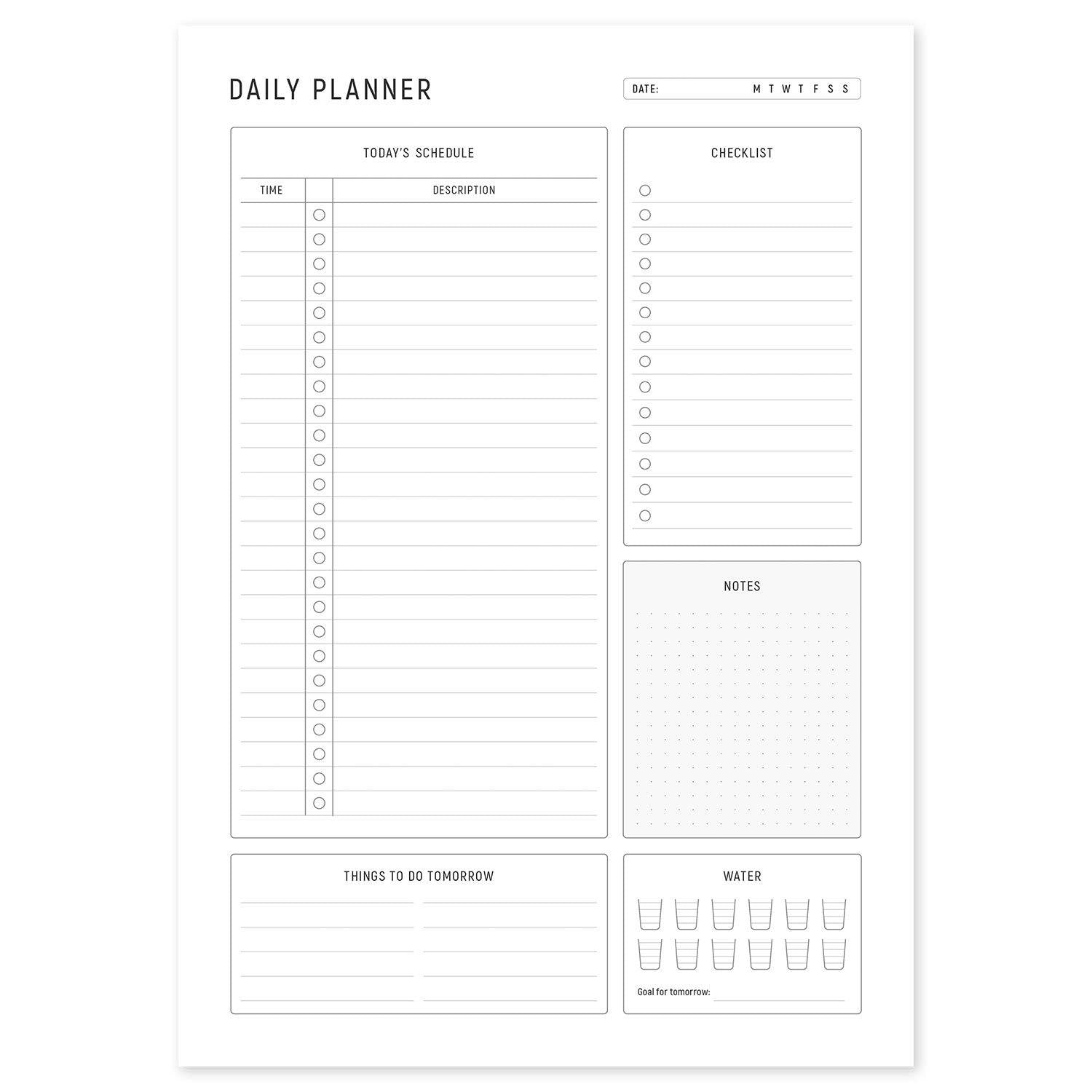 A4 Daily Planning Pad - White, Portrait - Dotgrid
