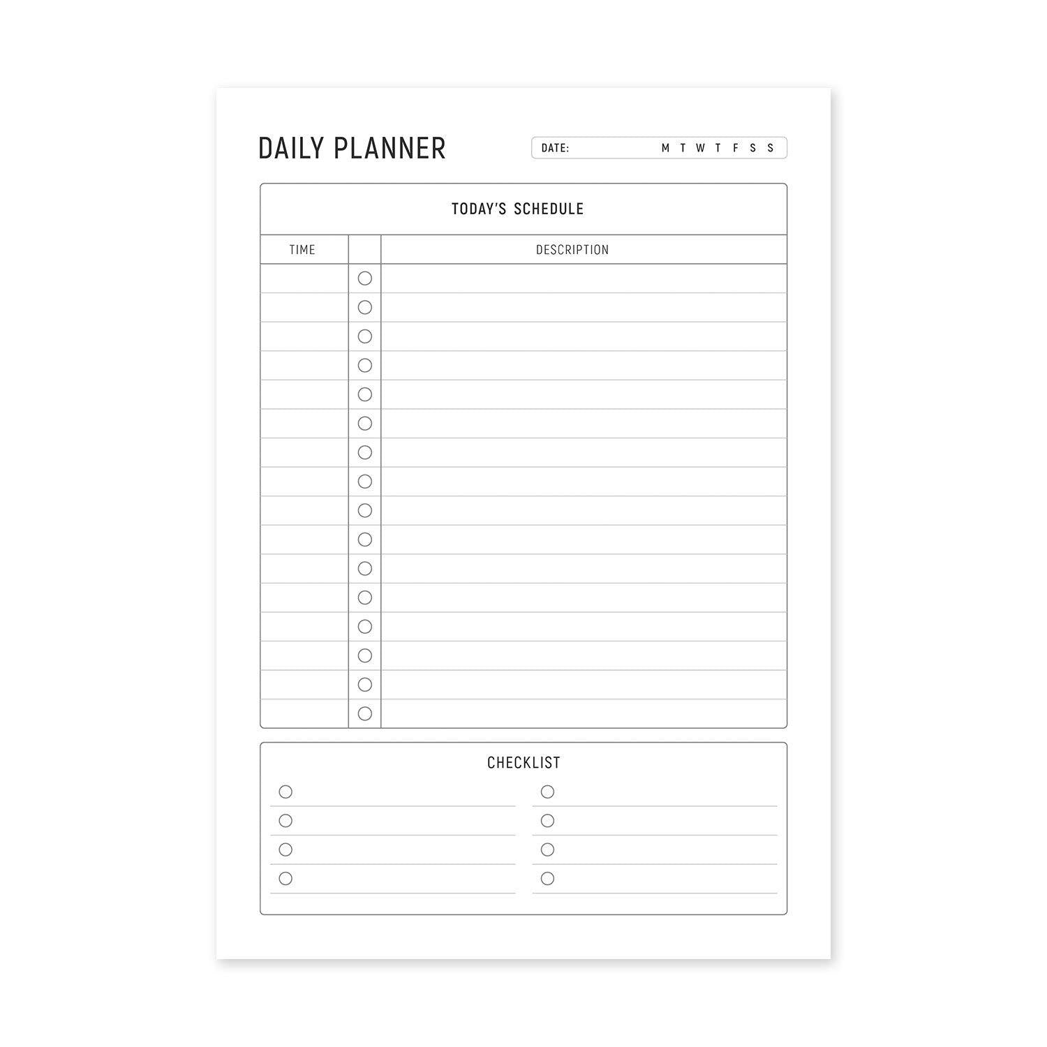 A5 Daily Planning Pad - White, Portrait – Dotgrid - Dotgrid