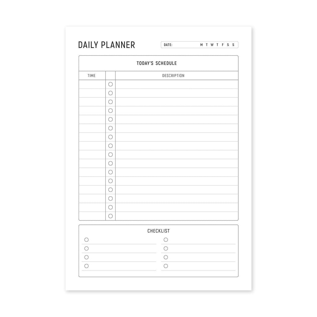A5 Daily Planning Pad - White, Portrait – Dotgrid - Dotgrid