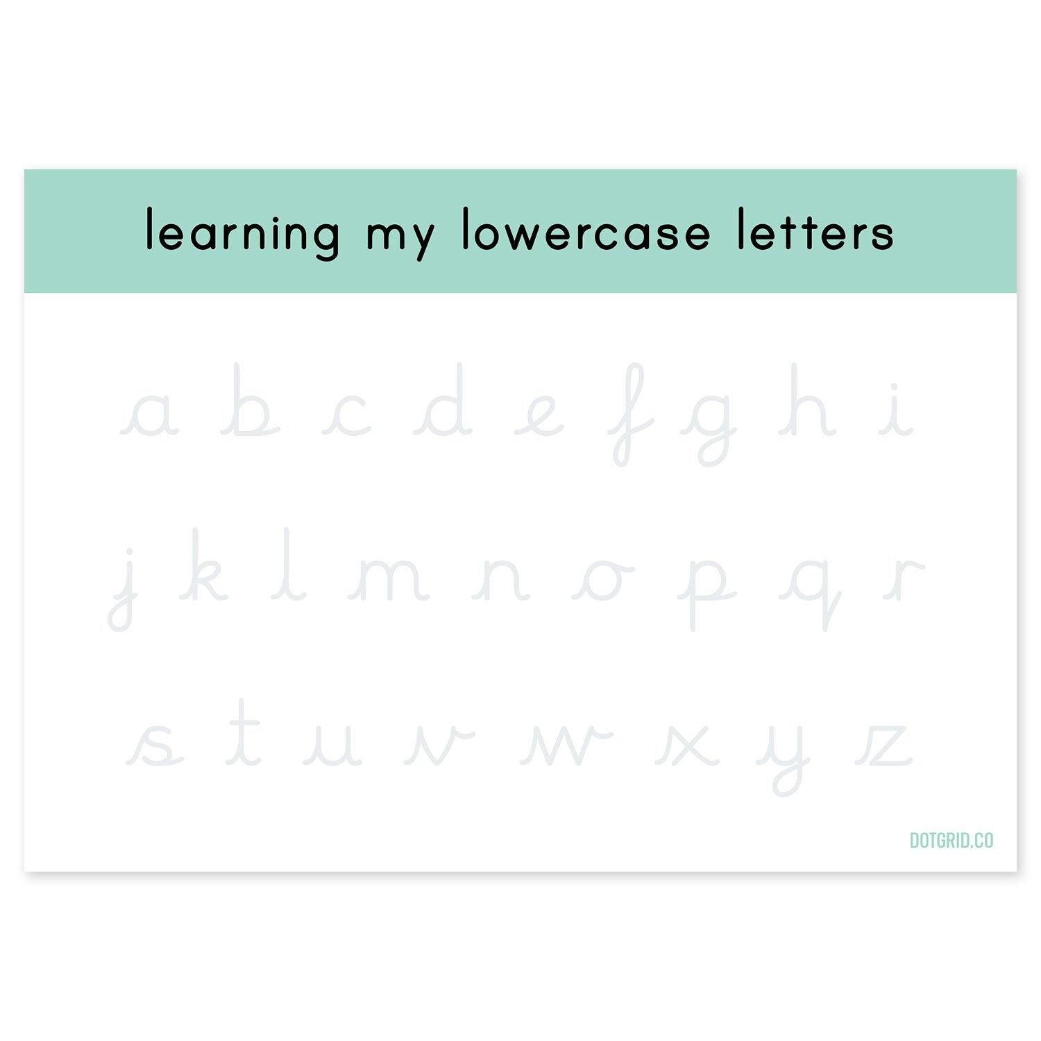 Lowercase Pre-Cursive Letters Tracing Pad - Dotgrid