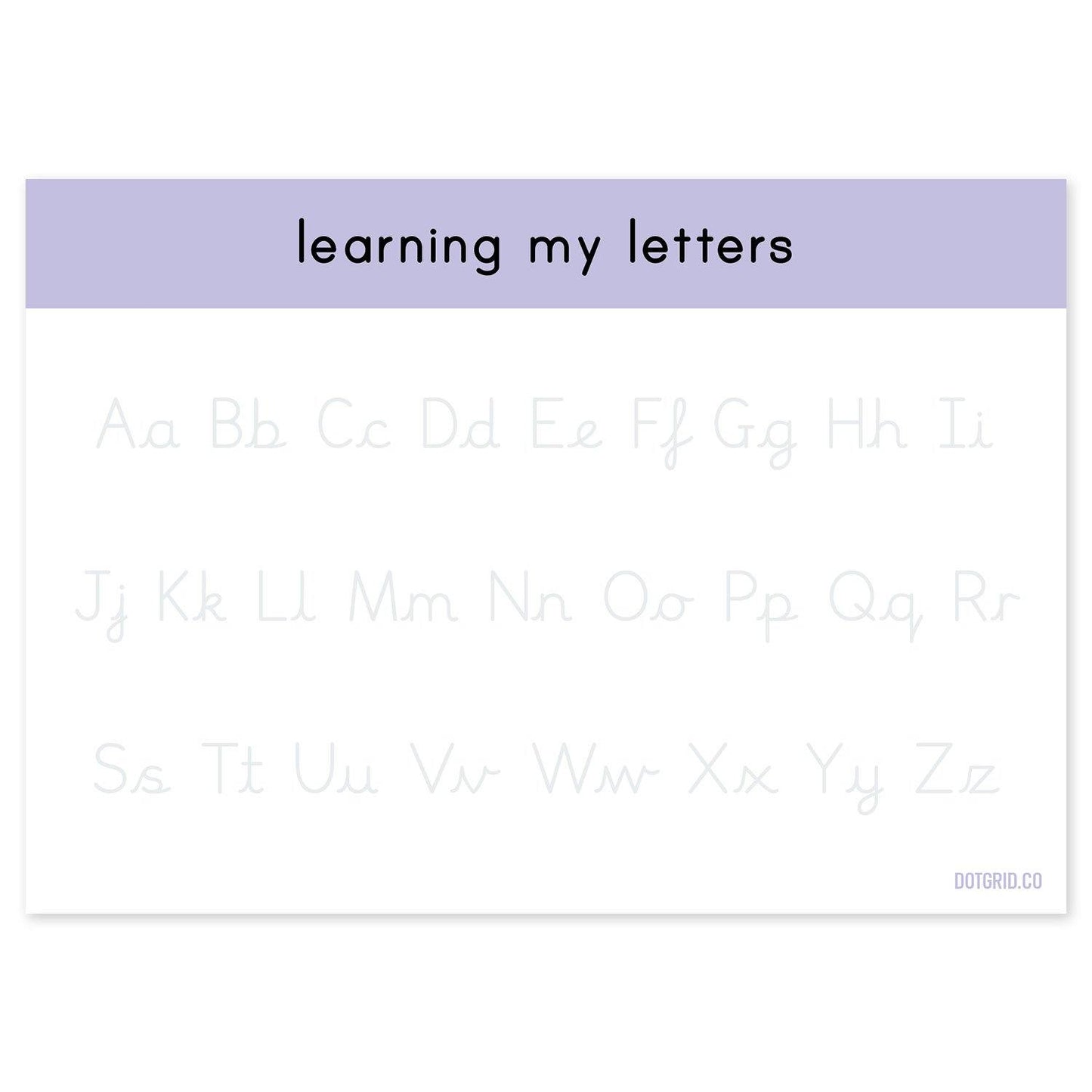 Lowercase & Uppercase Pre-Cursive Letters Tracing Pad - Dotgrid