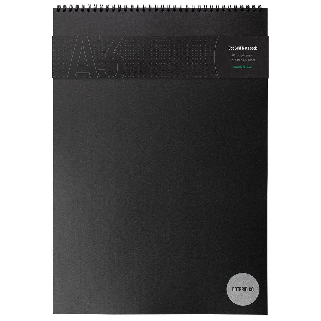 A3 Dot Grid Notebook - Black Pages - Dotgrid