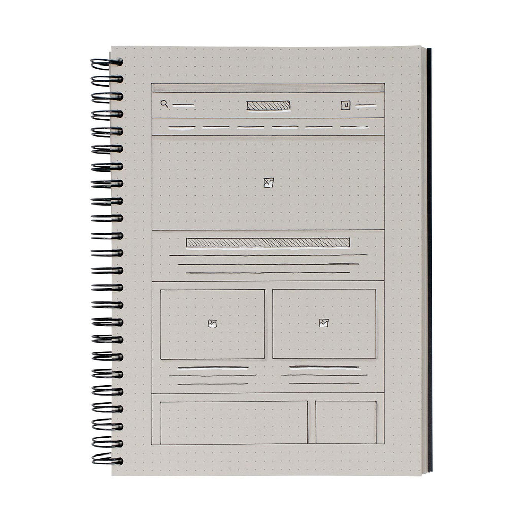 Hard Cover A5 Dot Grid Notebook - Grey Pages