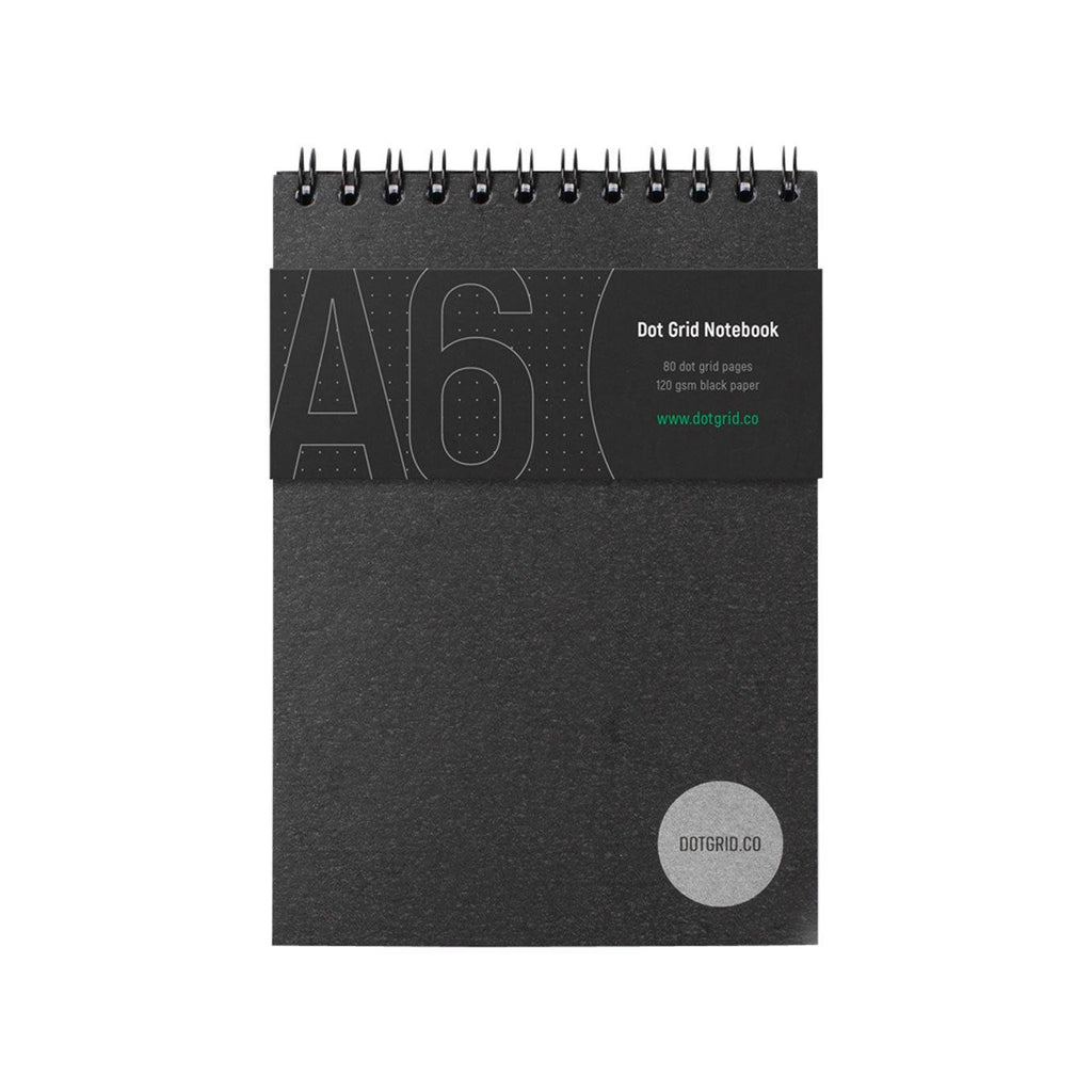 A6 Dot Grid Notebook - Black Pages - Dotgrid