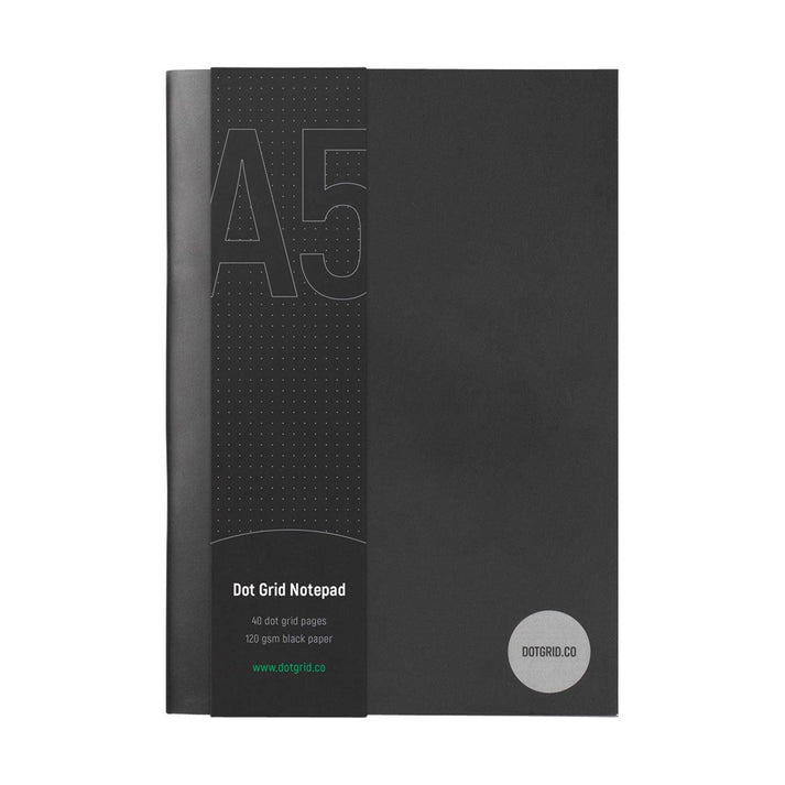 A5 Dotted Notepad With Dotted Black Pages – Dotgrid