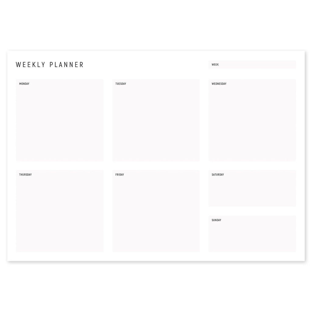 A4 Weekly Planning Pad - Grey, Landscape - Dotgrid