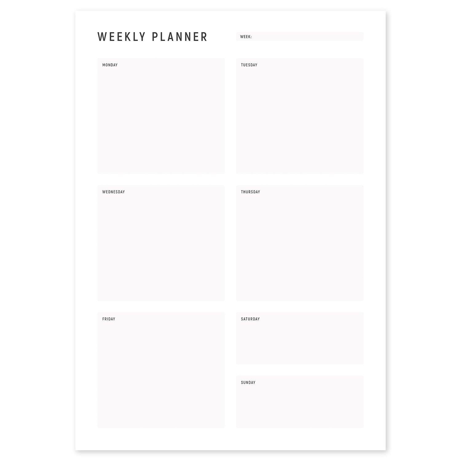 A4 Weekly Planning Pad - Grey, Portrait - Dotgrid