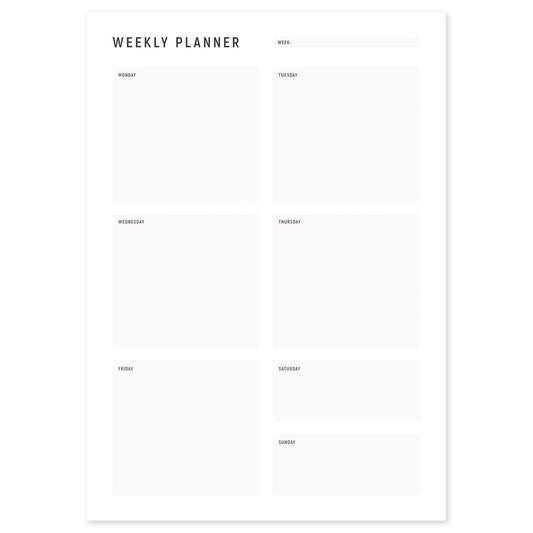A4 Weekly Planning Pad - Grey, Portrait - Dotgrid
