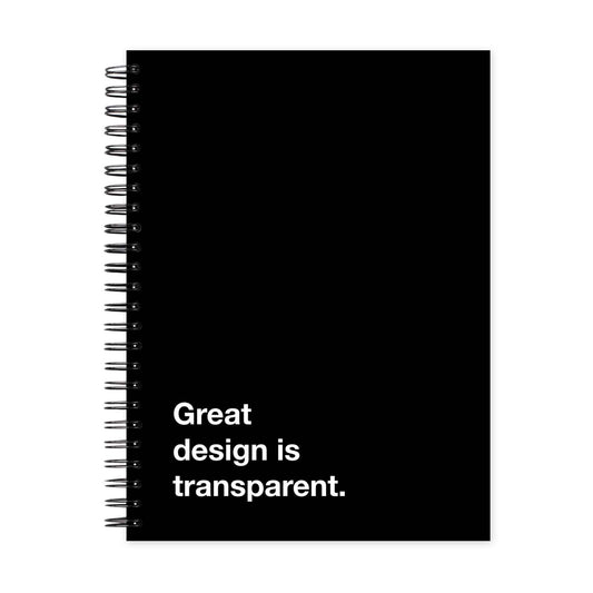 Great Design Is Transparent Dot Grid Notebook
