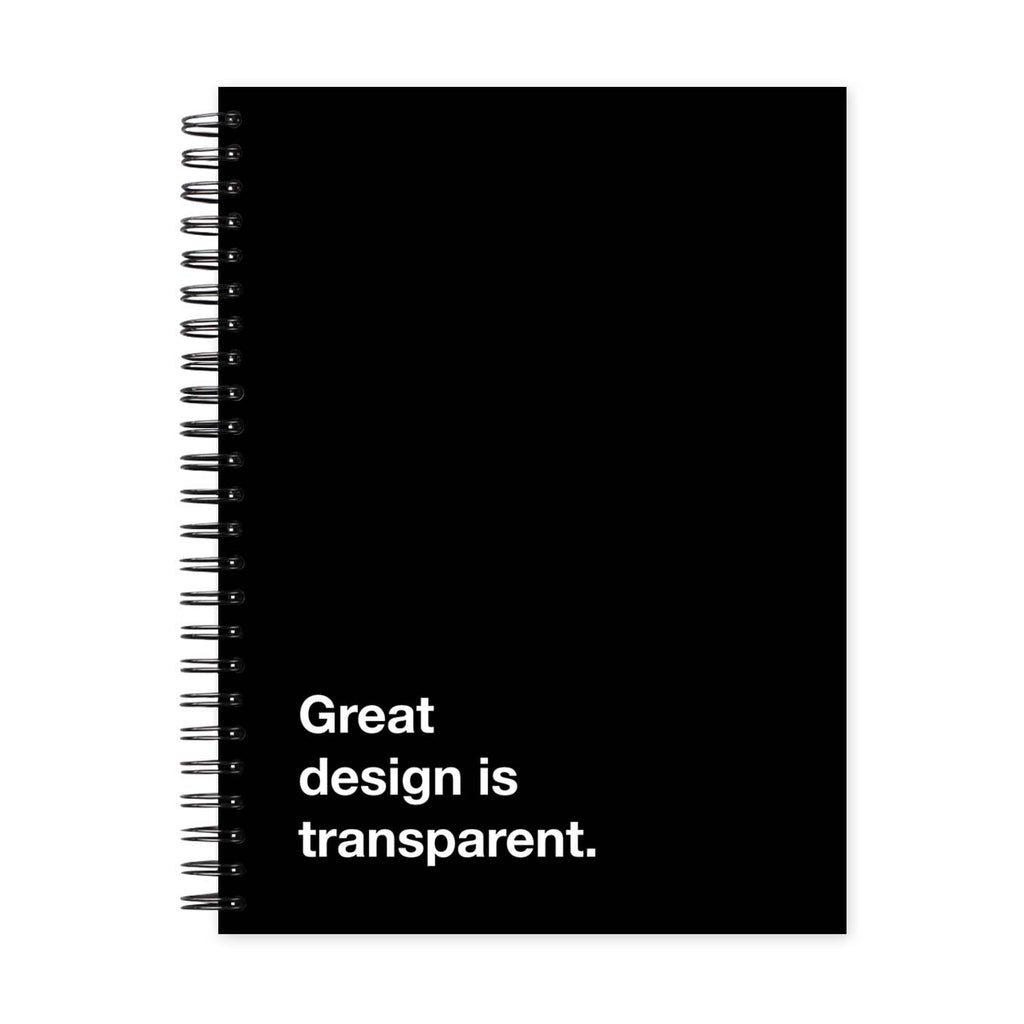 Great Design Is Transparent Dot Grid Notebook - White Pages