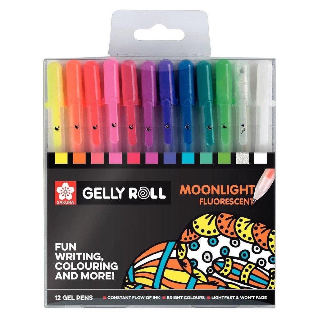 Sakura Gelly Roll - Moonlight Fluorescent, 12 Pack - Dotgrid