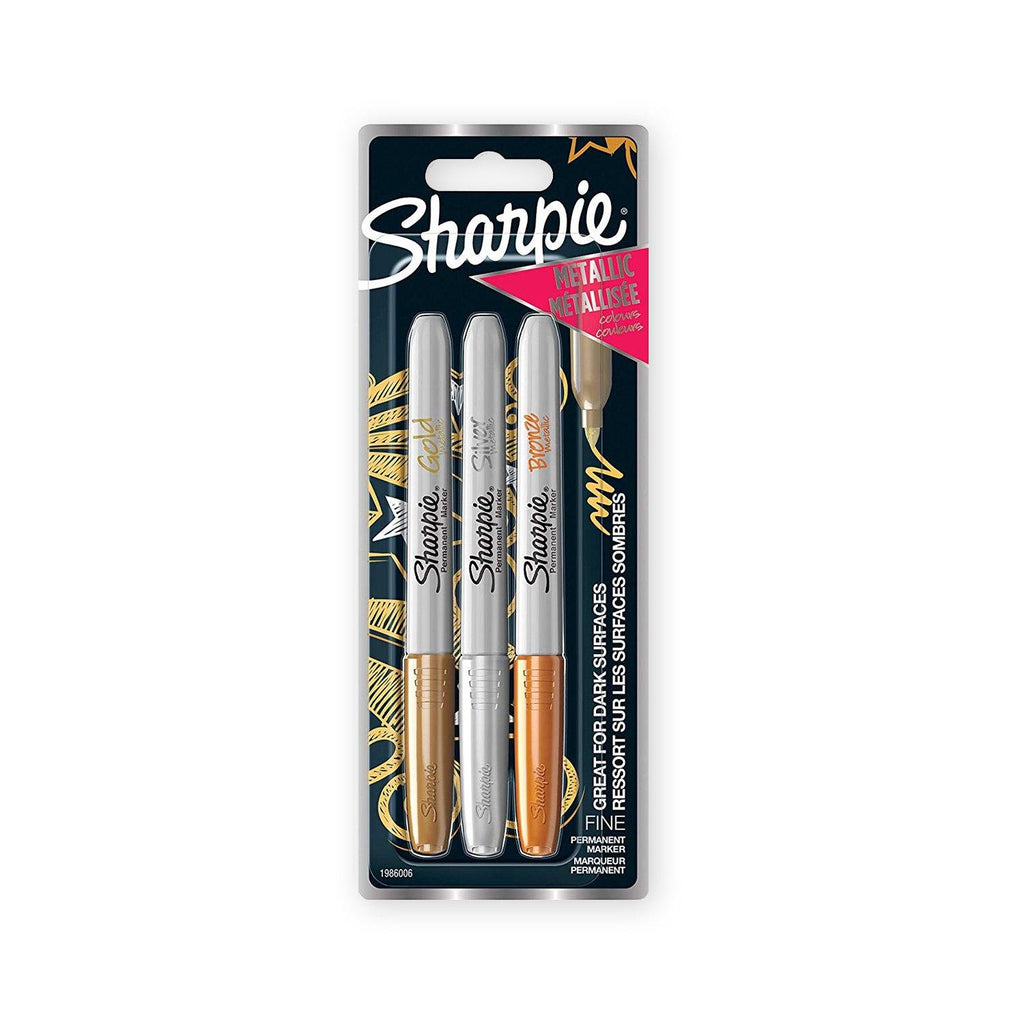 Sharpie Fine Point Markers - Metallic Metals, 3 Pack - Dotgrid