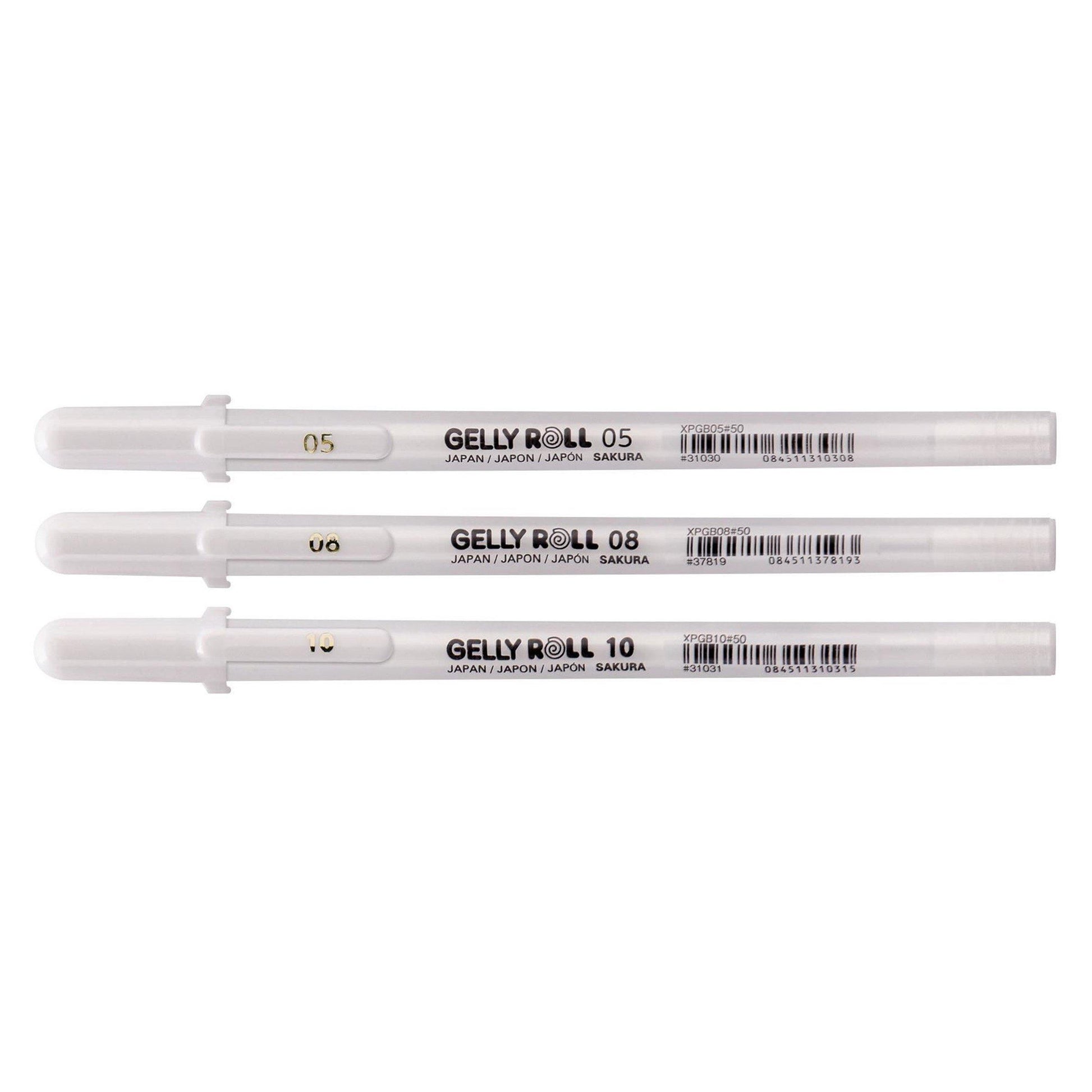 Sakura Gelly Roll Gel Pens - Bright White, 3 Pack - Dotgrid