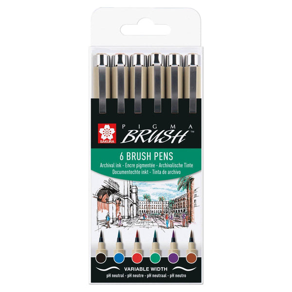 Sakura Pigma Brush Pen Set Basic Colours Pack – Dotgrid