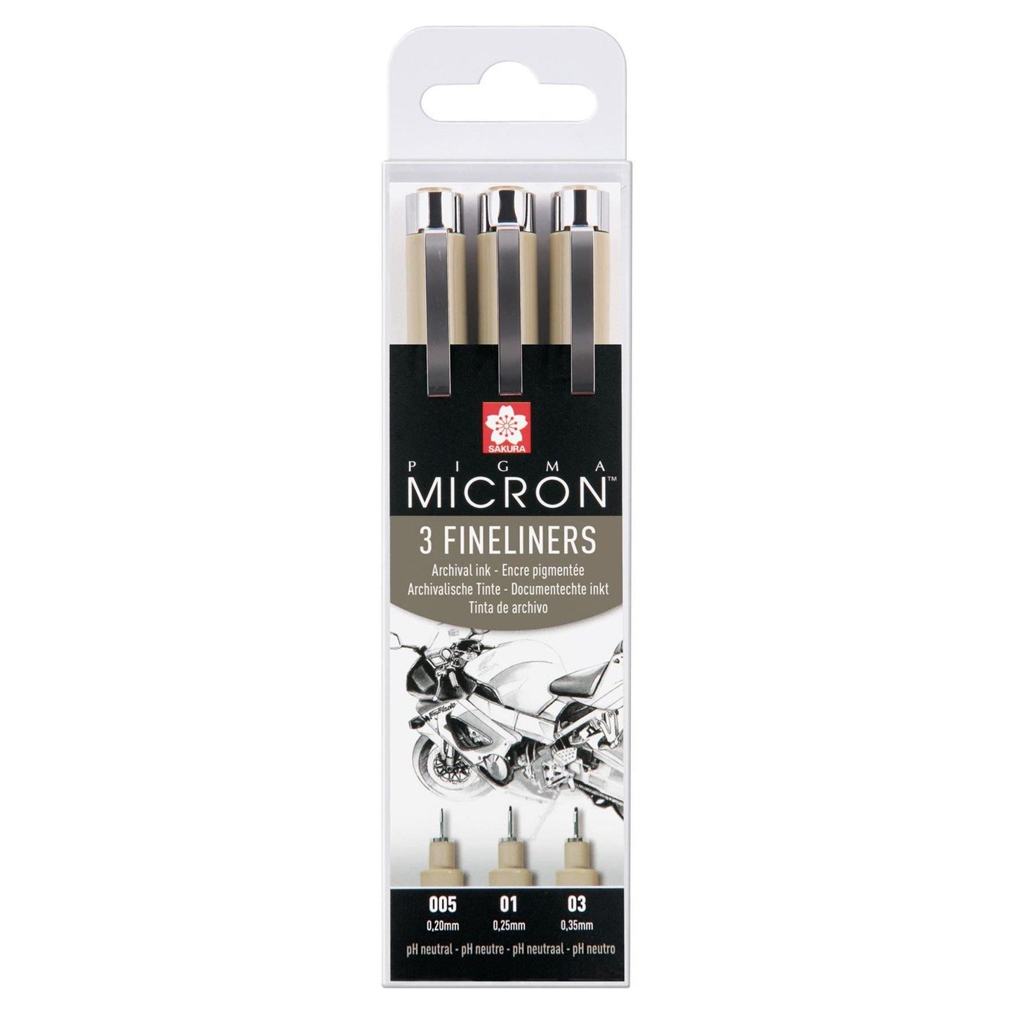 Sakura Pigma Micron Fineliner Pens - Design Set, 3 Pack - Dotgrid