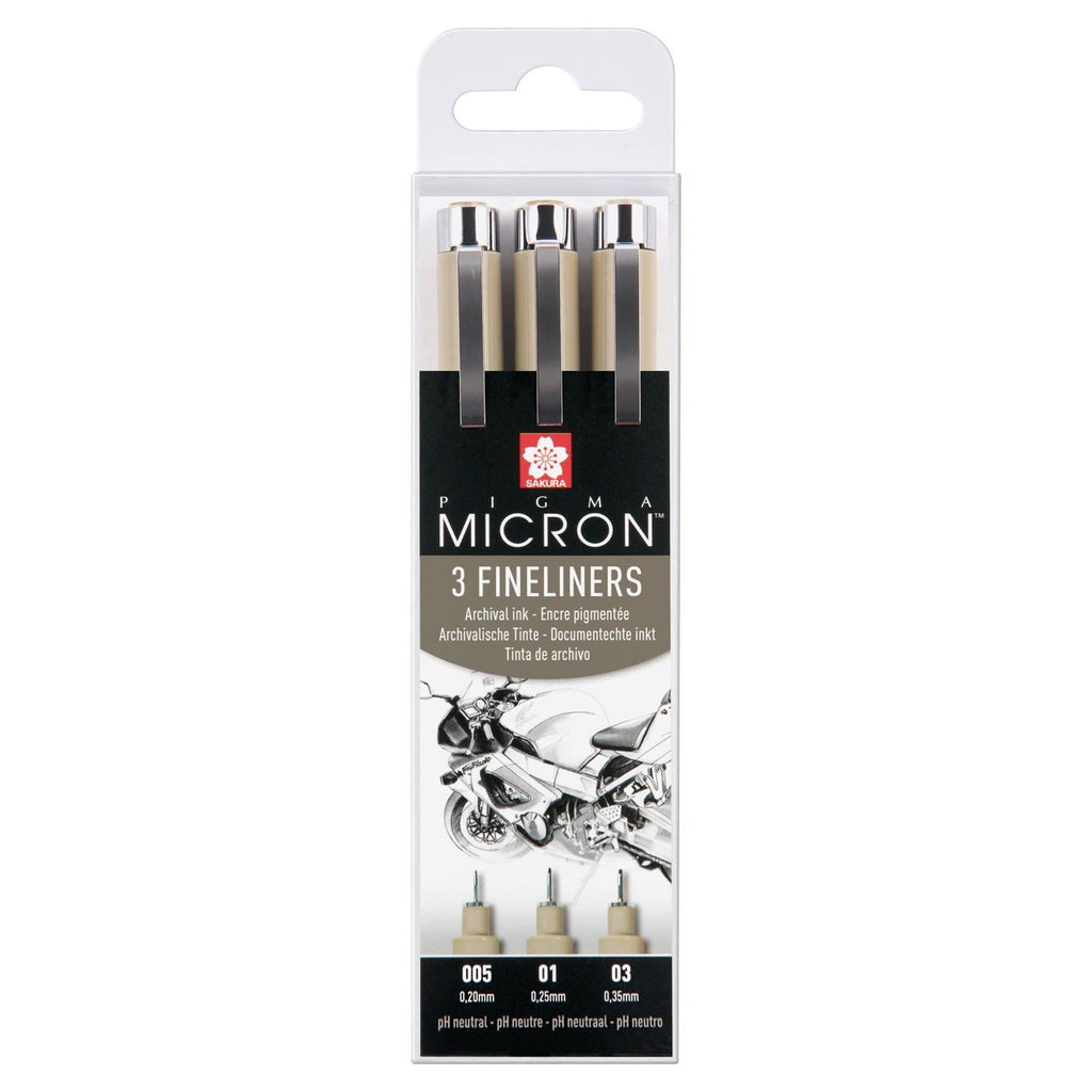 Sakura Pigma Micron Fineliner Pens - Design Set, 3 Pack - Dotgrid