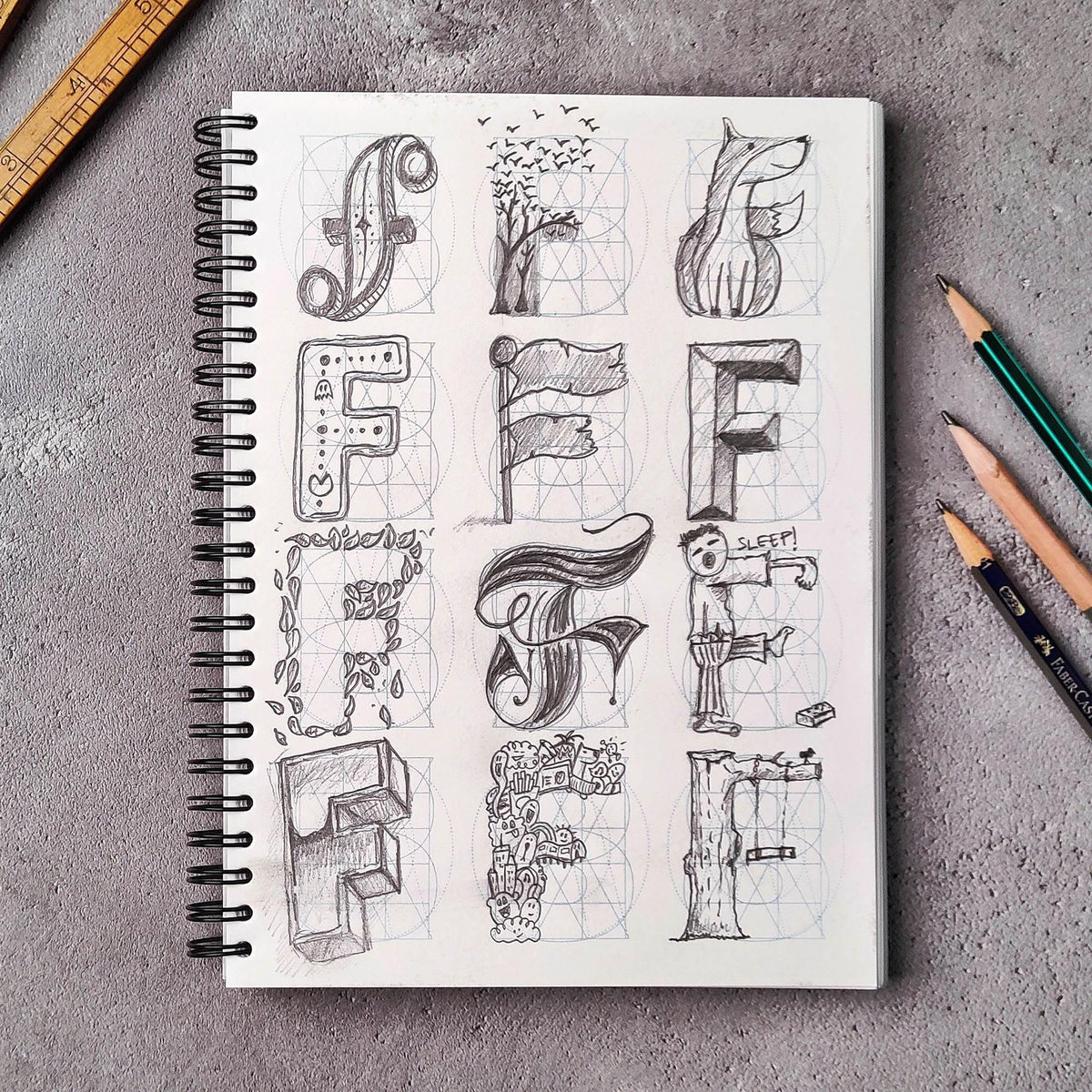 Summative Notebook Lettering A5 Letter Builder Notebook | Become A Better Lettering Artist – Dotgrid