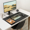 Vegan Leather Desk Mat - Black - Dotgrid
