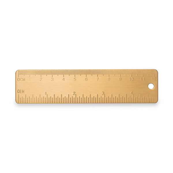 Straight Edge Ruler - Solid Brass, 12cm - Dotgrid
