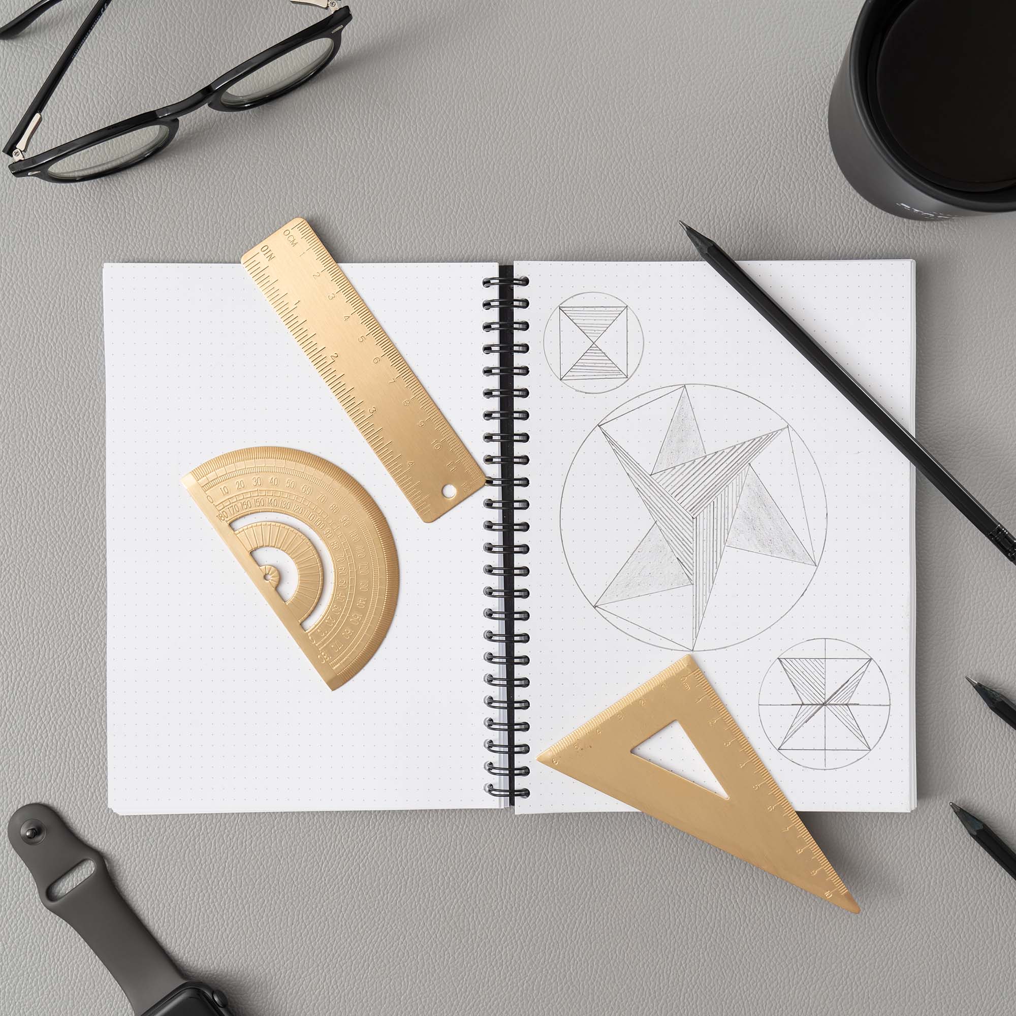 Protractor Solid Protractor - Solid Brass, 180 Degrees – Dotgrid