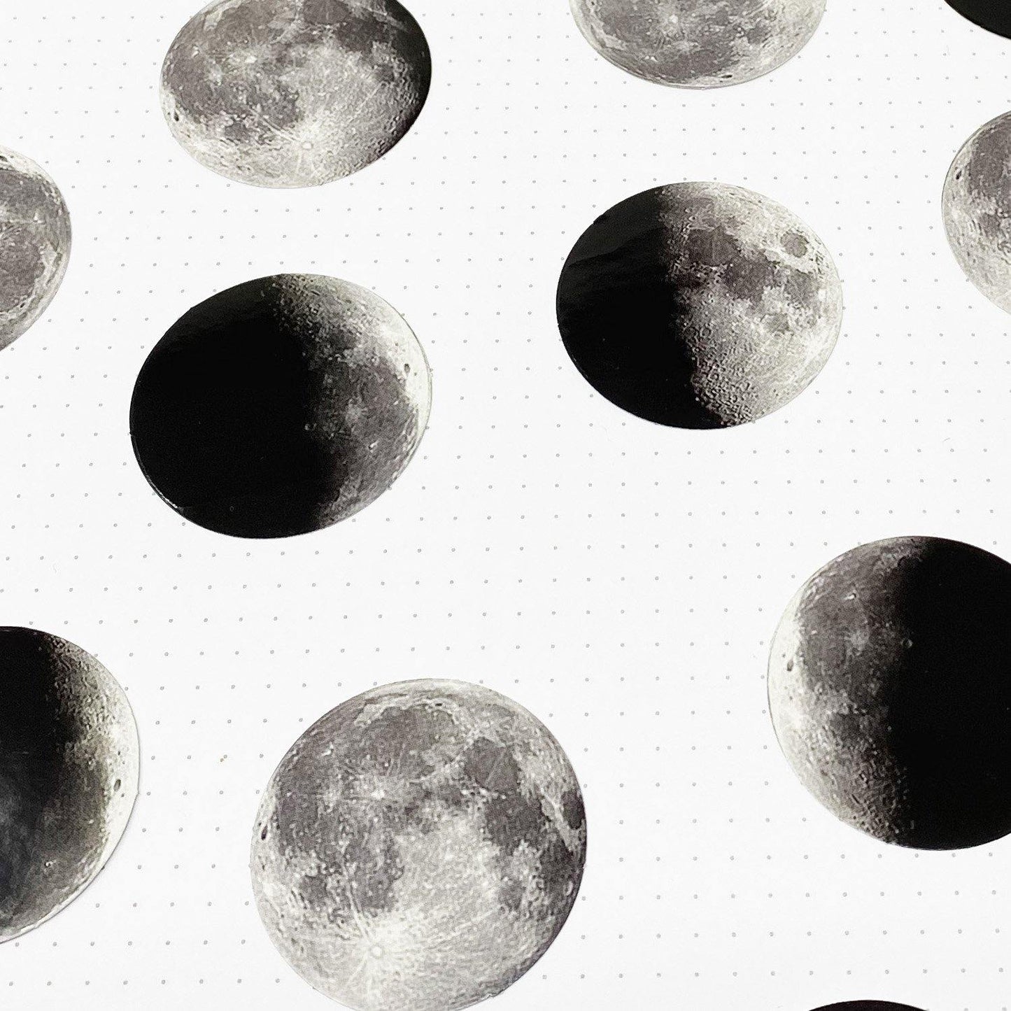 Moon Stickers - 45 Stickers - Dotgrid